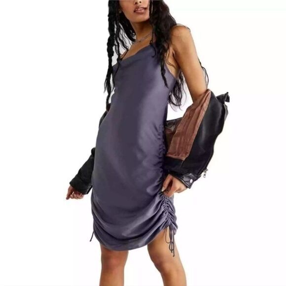 Free People Dresses & Skirts - Free People‎ Day To Night Adjustable Cowl Neck Slip Dress Anthracite Gray Medium